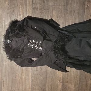 Long black croped trench